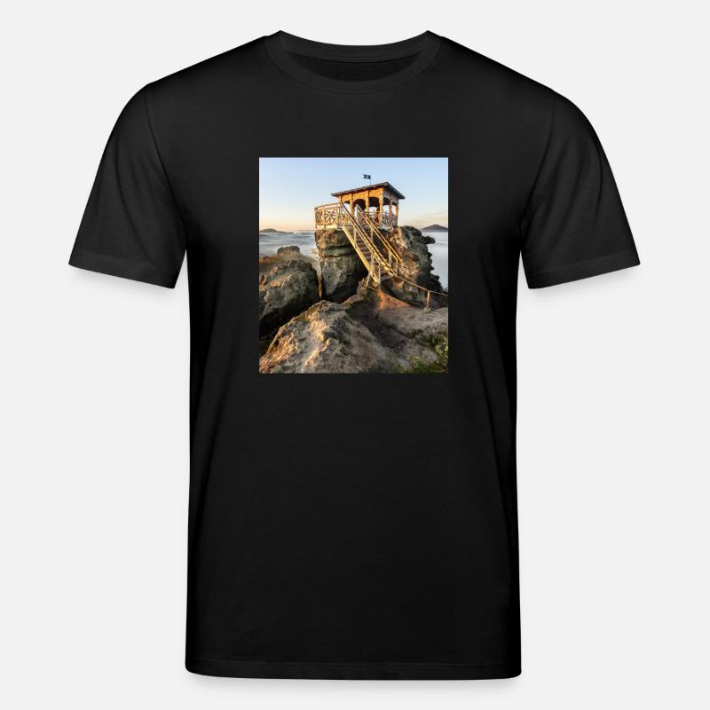 Hütte mit Aussicht - Stanley/Stella Unisex Bio-T-Shirt CREATOR  - Schwarz