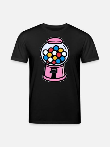 Pinker Retro Kaugummiautomat - Stanley/Stella Unisex Bio-T-Shirt CREATOR - Schwarz