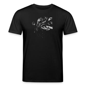 Angry Dog | by NatureBark - Stanley/Stella Unisex Bio-T-Shirt CREATOR  - Schwarz - Vorne - Alina (178cm) & Michal (187cm)