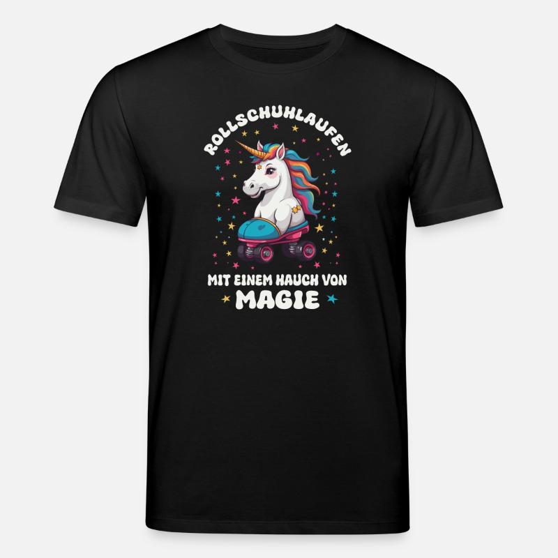 Einhorn Rollschuhlaufen - Stanley/Stella Unisex Bio-T-Shirt CREATOR - Schwarz