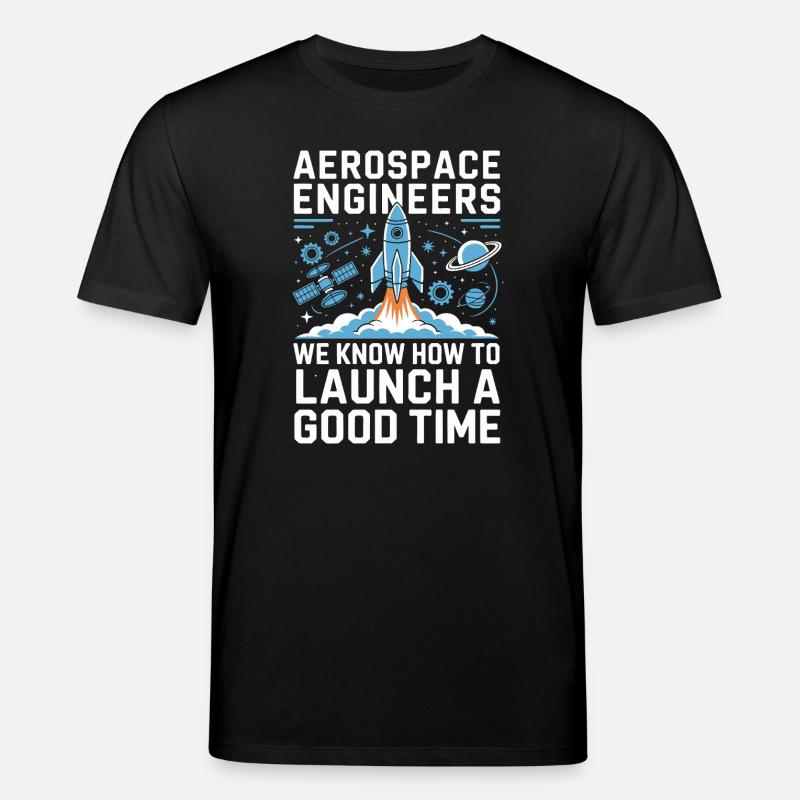 Aerospace Engineer Rocket Launch Humor - Stanley/Stella CREATOR Unisex Organic T-Shirt - black