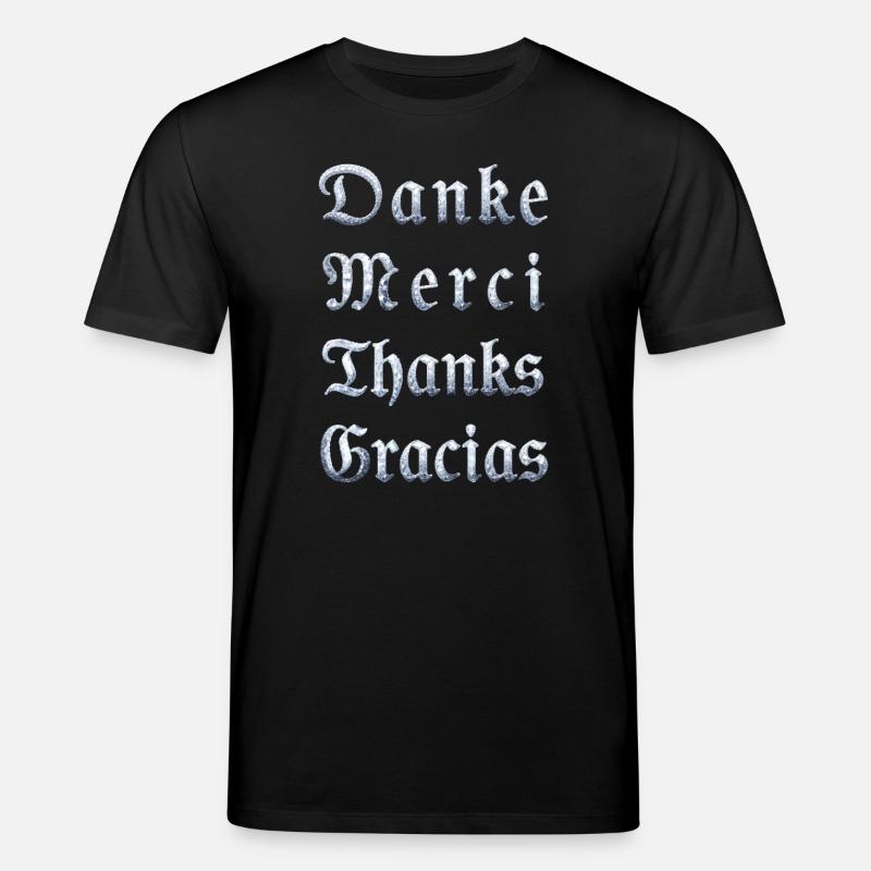 Multilinguale Dankesbotschaft Eiskristall - Stanley/Stella Unisex Bio-T-Shirt CREATOR - Schwarz