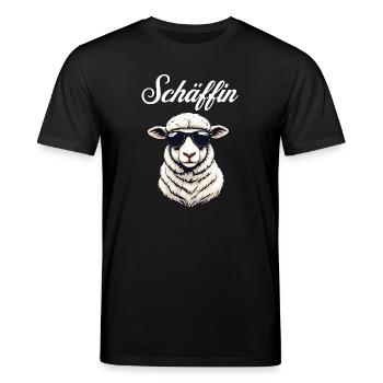 Schäffin – Die lässige Chefin im Wolle-Look - Stanley/Stella Unisex Bio-T-Shirt CREATOR  - Schwarz - Vorne - Alina (178cm) & Michal (187cm)