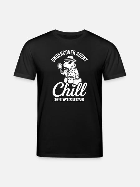 Undercover Agent Chill – Capybara - Stanley/Stella CREATOR Unisex Organic T-Shirt - black