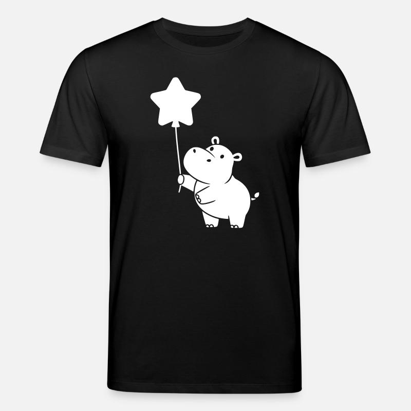 Nilpferd Stern Ballon Silhouette - Stanley/Stella Unisex Bio-T-Shirt CREATOR  - Schwarz