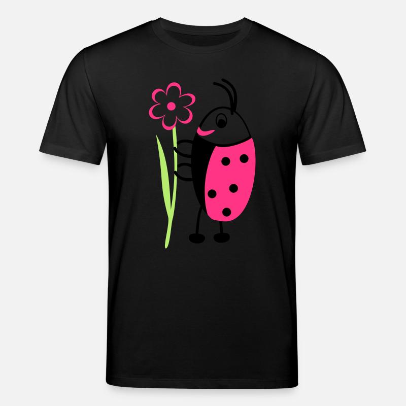 Ladybug with Flower - Stanley/Stella CREATOR Unisex Organic T-Shirt - black