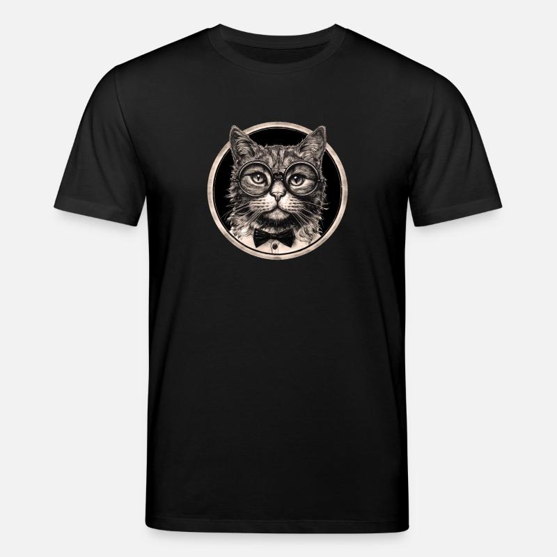 Steampunk Katze - Stanley/Stella Unisex Bio-T-Shirt CREATOR  - Schwarz