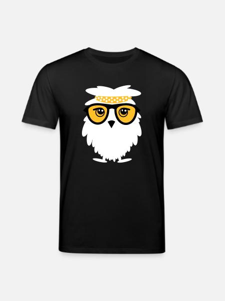 Weise Eule - Stanley/Stella Unisex Bio-T-Shirt CREATOR - Schwarz