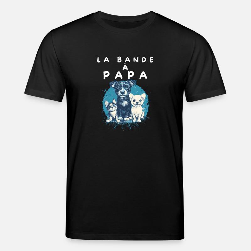 Team Papa und Hunde - Stanley/Stella Unisex Bio-T-Shirt CREATOR  - Schwarz