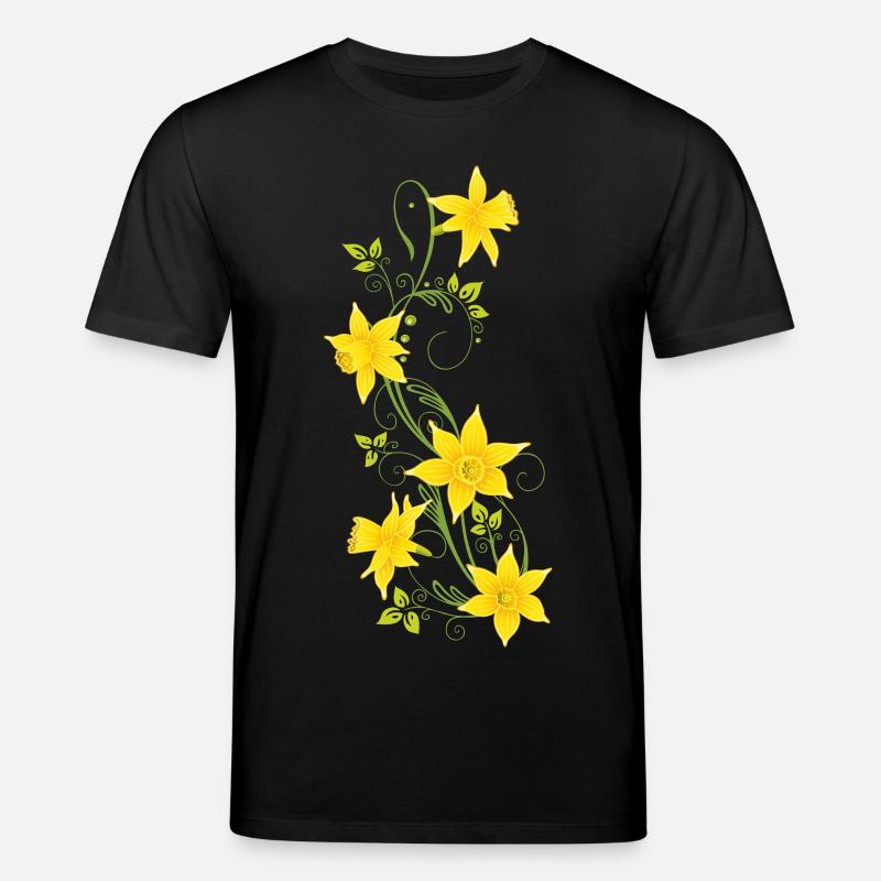 Easter, daffodils, daffodils, spring - Stanley/Stella CREATOR Unisex Organic T-Shirt - black