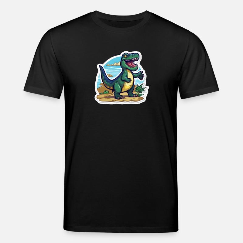 Der Trex Dino ist Unterwegs - Stanley/Stella Unisex Bio-T-Shirt CREATOR  - Schwarz