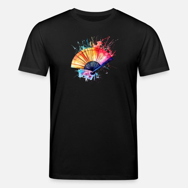 Lebendiger Aquarell-Fächer - Stanley/Stella Unisex Bio-T-Shirt CREATOR  - Schwarz
