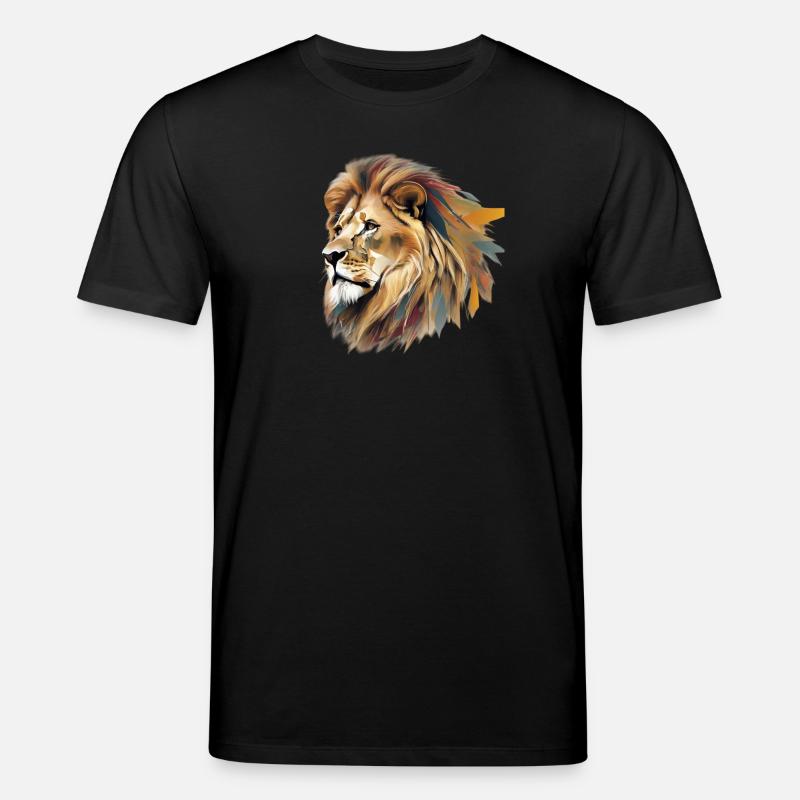 Farbenfroher Löwenkopf - Stanley/Stella Unisex Bio-T-Shirt CREATOR - Schwarz