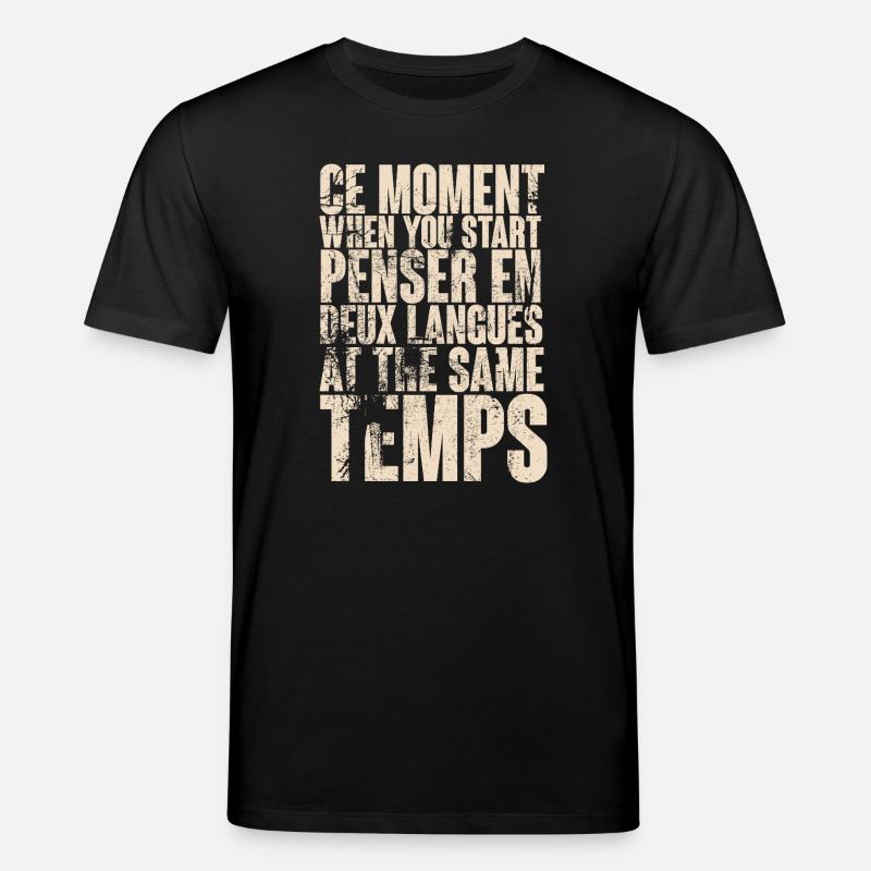 L'inspiration par la pensée bilingue - T-shirt bio CREATOR Stanley/Stella Unisexe - noir