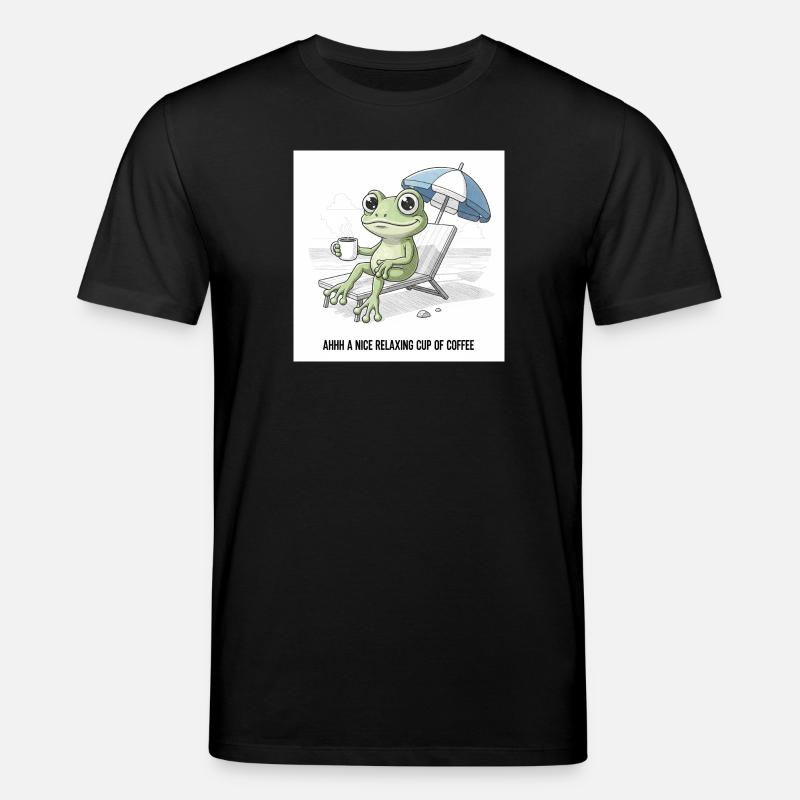 Frosch Strand Kaffee Chill - Stanley/Stella Unisex Bio-T-Shirt CREATOR  - Schwarz