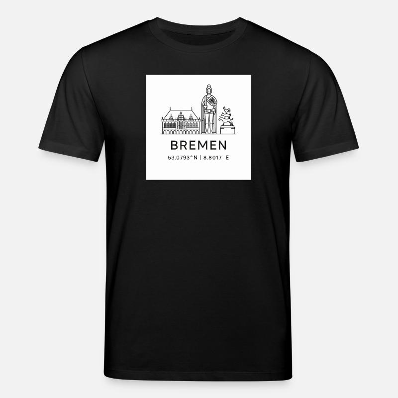Silhouette d’art lineal de Brême - T-shirt bio CREATOR Stanley/Stella Unisexe - noir