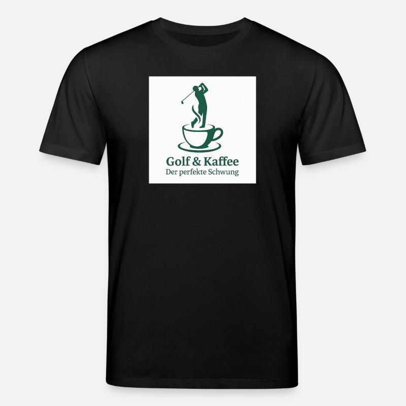 Golf & Kaffee – Der perfekte Schwung  - Stanley/Stella Unisex Bio-T-Shirt CREATOR  - Schwarz