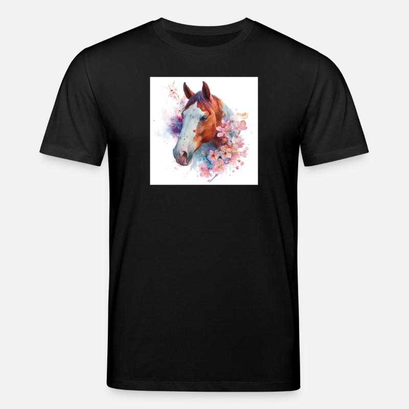 Aquarell Pferdeblüte - Stanley/Stella Unisex Bio-T-Shirt CREATOR  - Schwarz