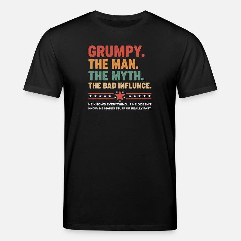 Grumpy – Die Legende & der schlechte Einfluss - Stanley/Stella Unisex Bio-T-Shirt CREATOR  - Schwarz