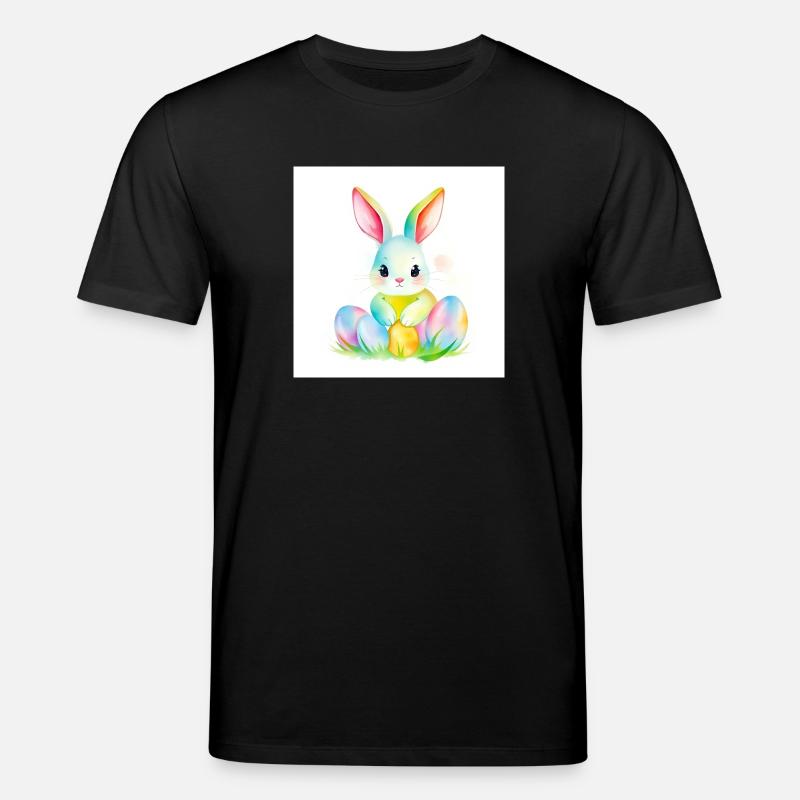 Bunte Eier & flauschiger Hase - Stanley/Stella Unisex Bio-T-Shirt CREATOR  - Schwarz