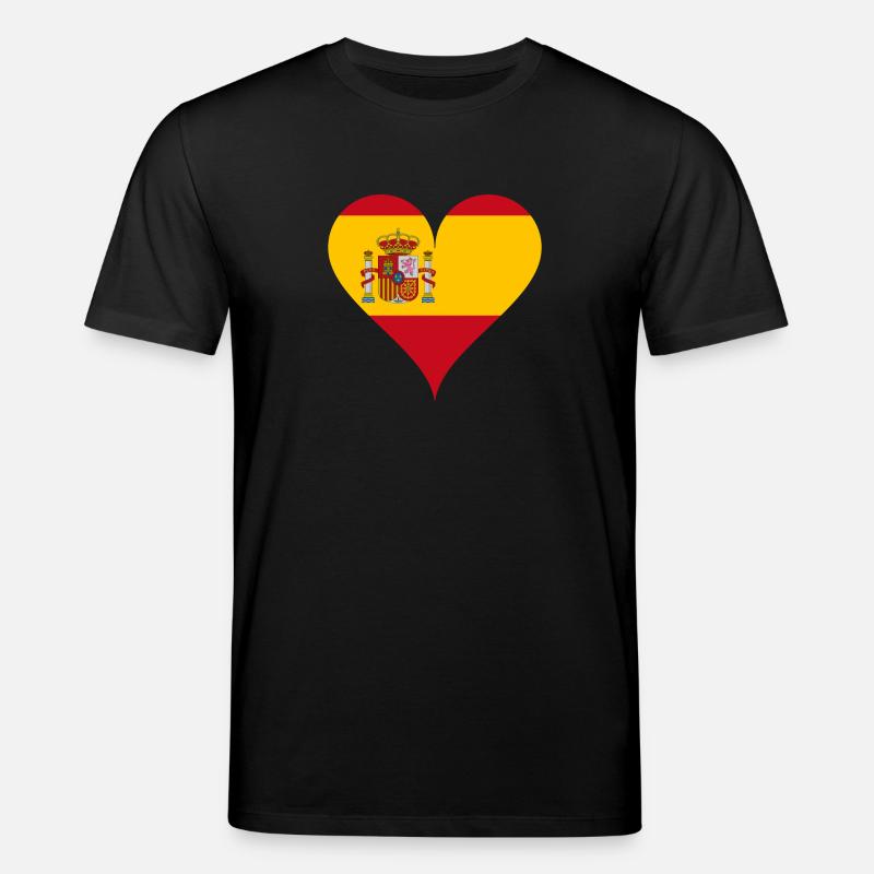 Herz Spanische Flagge Spanien Fan - Stanley/Stella Unisex Bio-T-Shirt CREATOR  - Schwarz