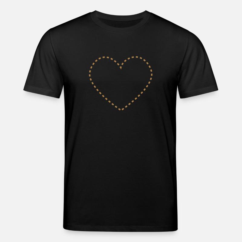 dashed_heart_1c - Stanley/Stella Unisex Bio-T-Shirt CREATOR  - Schwarz