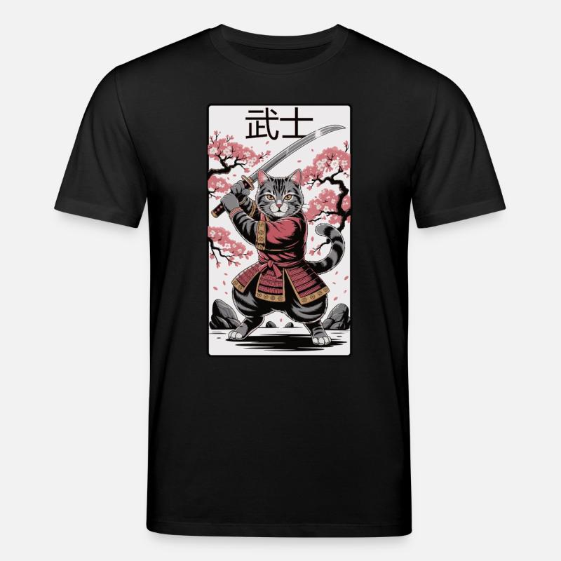 Chat guerrier – Puissance de l’anime - T-shirt bio CREATOR Stanley/Stella Unisexe - noir