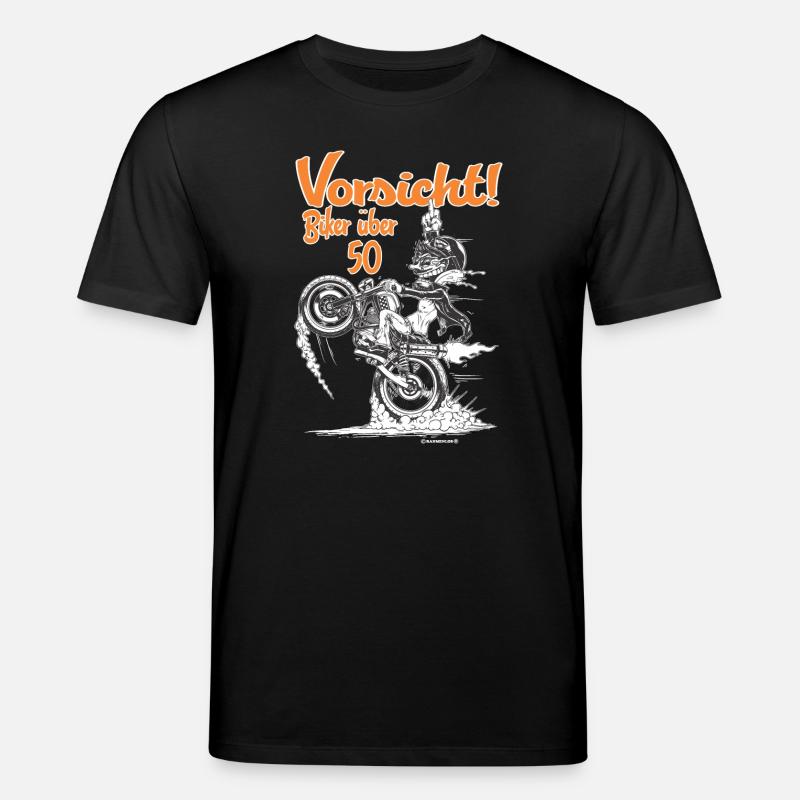 Bikerdesign Biker über 50 - Stanley/Stella Unisex Bio-T-Shirt CREATOR  - Schwarz