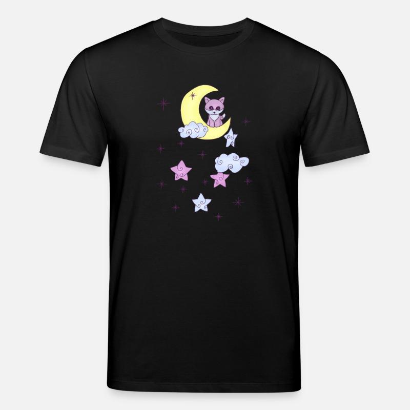 Fuchs im Mond - Stanley/Stella Unisex Bio-T-Shirt CREATOR  - Schwarz