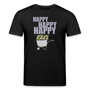 WHEELBARROWS HAPPY - Stanley/Stella CREATOR Unisex Organic T-Shirt - black - Front - Alina (178cm) & Michal (187cm)