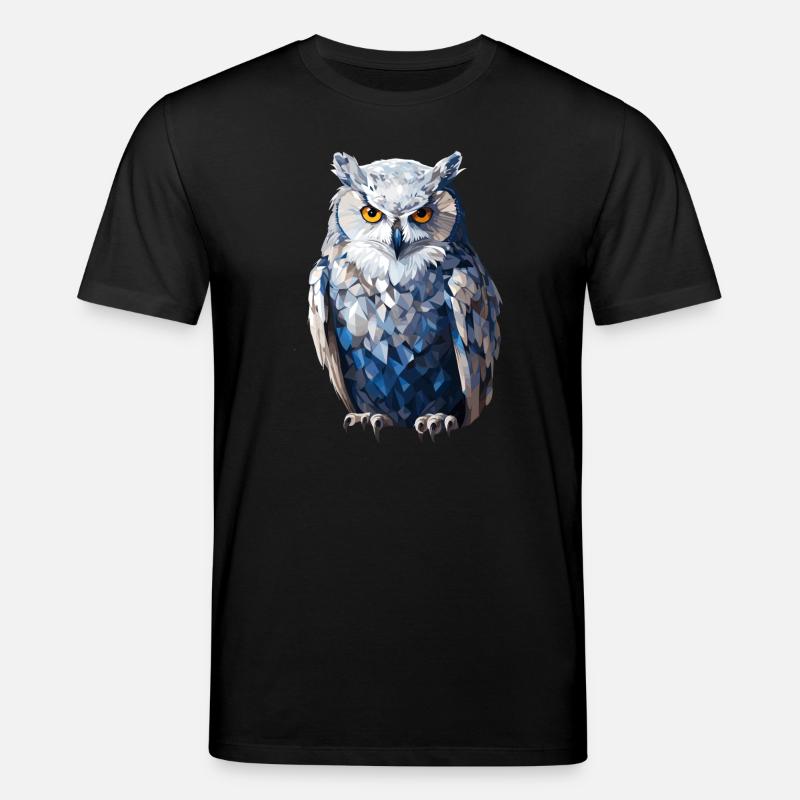 Schnee - Eule im Polygon Stil - Stanley/Stella Unisex Bio-T-Shirt CREATOR  - Schwarz