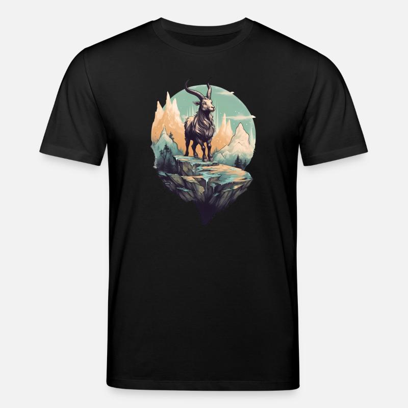 Mythischer Bergziege auf Flyerfelsen - Stanley/Stella Unisex Bio-T-Shirt CREATOR - Schwarz