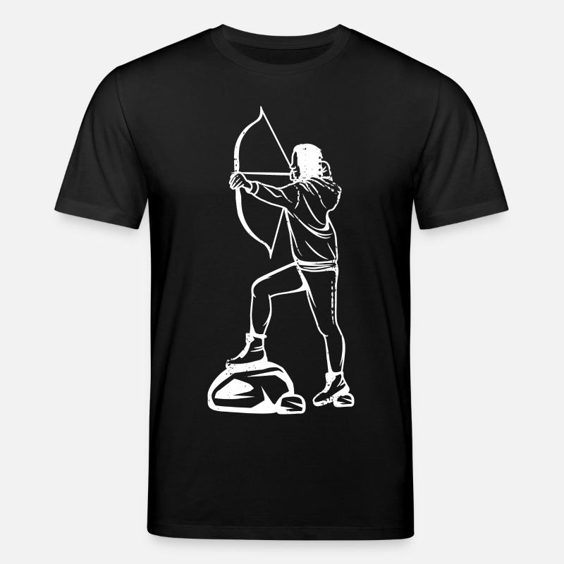 Bogenschießen Mädchen Zeichnung - Stanley/Stella Unisex Bio-T-Shirt CREATOR  - Schwarz