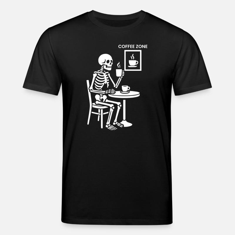 Zone de café squelette - T-shirt bio CREATOR Stanley/Stella Unisexe - noir