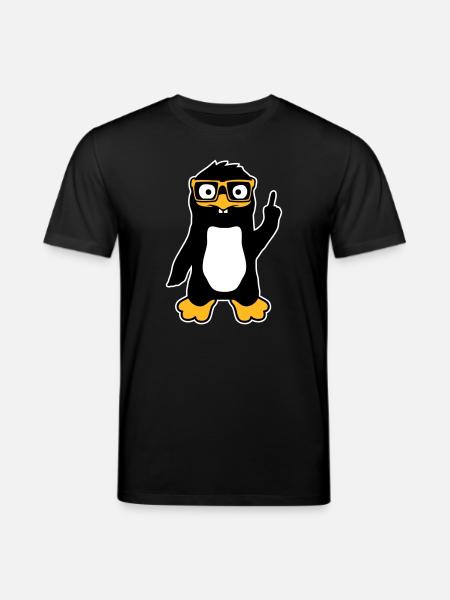 Pingvin Nørd briller Pegefinger selvtilfreds Lus - Stanley/Stella CREATOR økologisk unisex-T-shirt - sort