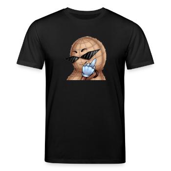 Mittelfinger Nuss - Stanley/Stella Unisex Bio-T-Shirt CREATOR  - Schwarz - Vorne - Alina (178cm) & Michal (187cm)