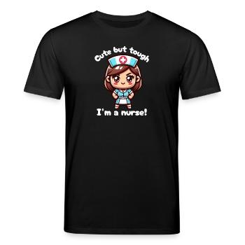 Cute but tough nurse - Stanley/Stella CREATOR Unisex Organic T-Shirt - black - Front - Alina (178cm) & Michal (187cm)