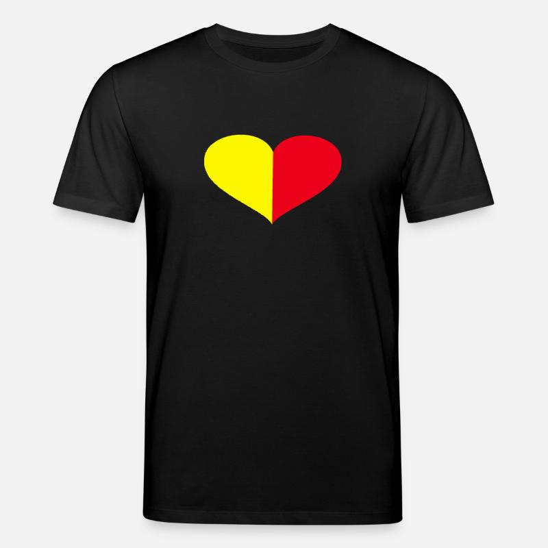 Herz schlägt gelb rot - Stanley/Stella Unisex Bio-T-Shirt CREATOR  - Schwarz