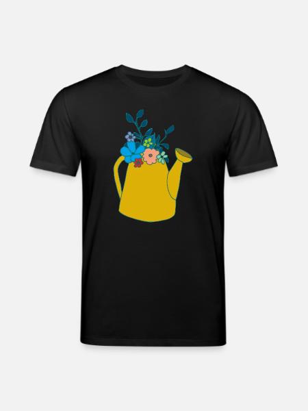 Watering can mustard colours - Stanley/Stella CREATOR Unisex Organic T-Shirt - black