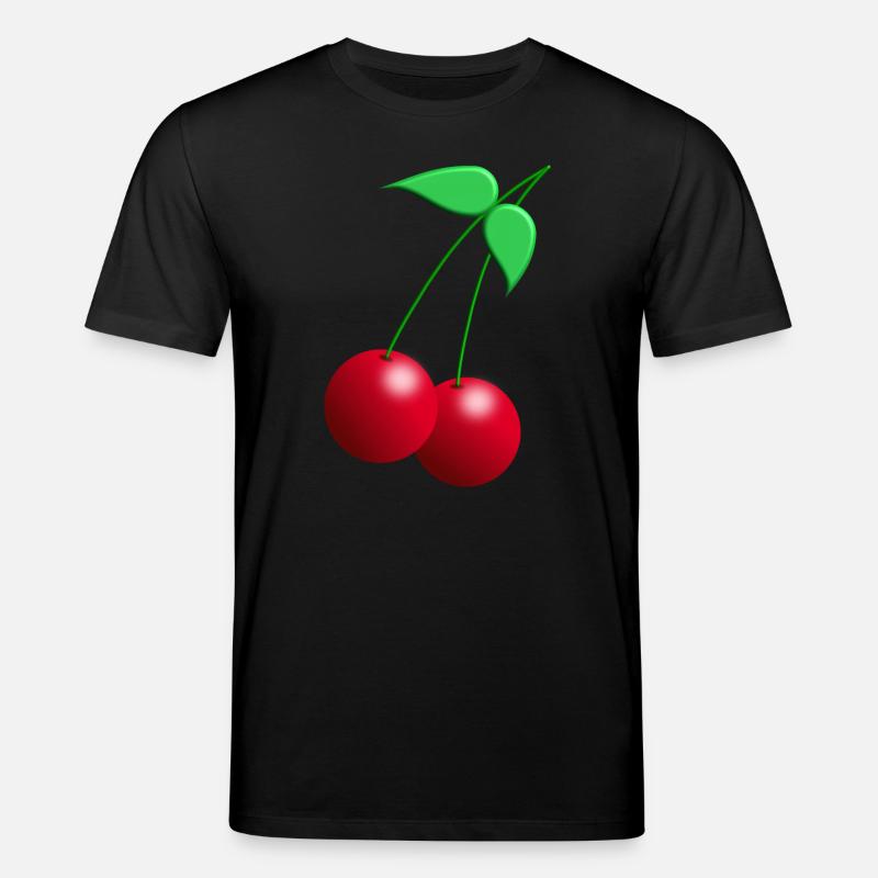 Zwillings Kirschen mit Blättern - Stanley/Stella Unisex Bio-T-Shirt CREATOR - Schwarz