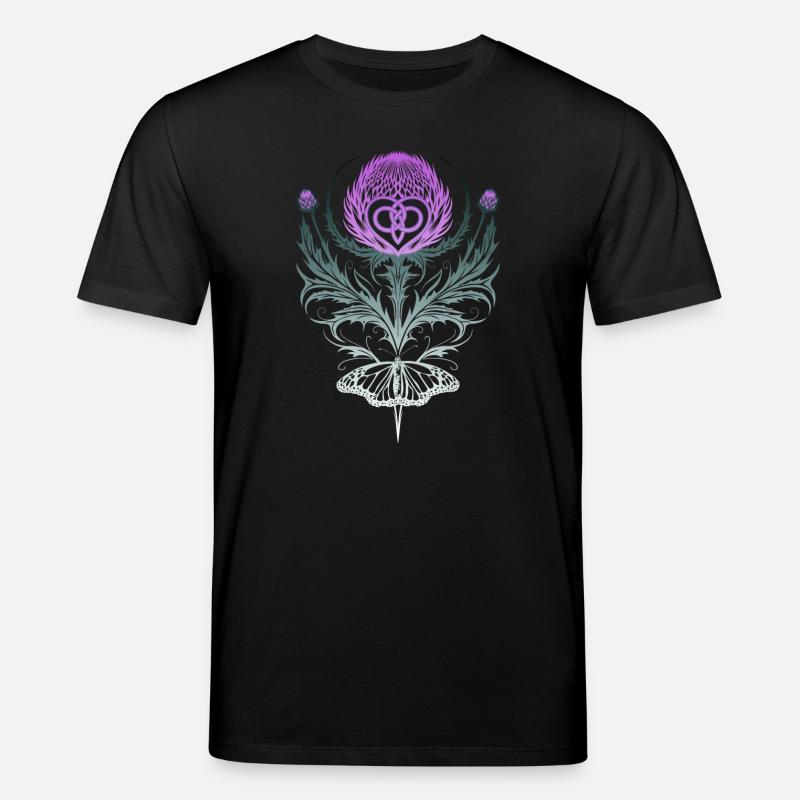 Distel mit Schmetterling Mutterknoten - Stanley/Stella Unisex Bio-T-Shirt CREATOR  - Schwarz