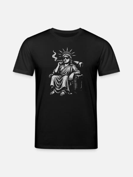 Liberty Smoke Icon - Rebel Parody - Stanley/Stella CREATOR Unisex Organic T-Shirt - black