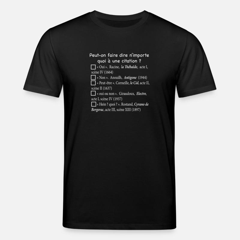 Citations-blanc - T-shirt bio CREATOR Stanley/Stella Unisexe - noir