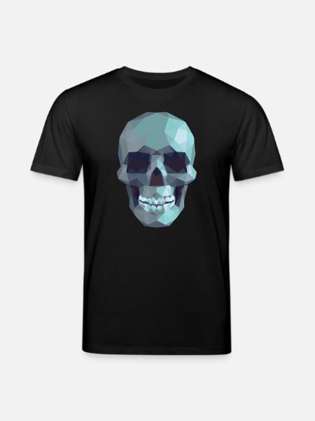 Low Poly Blue Skull – Geometrisch-Gotik-Stil - Stanley/Stella Unisex Bio-T-Shirt CREATOR - Schwarz