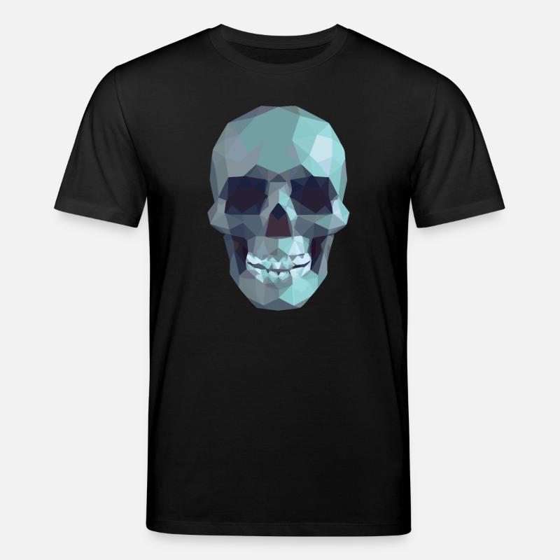 Low Poly Blue Skull – Geometrisch-Gotik-Stil - Stanley/Stella Unisex Bio-T-Shirt CREATOR  - Schwarz