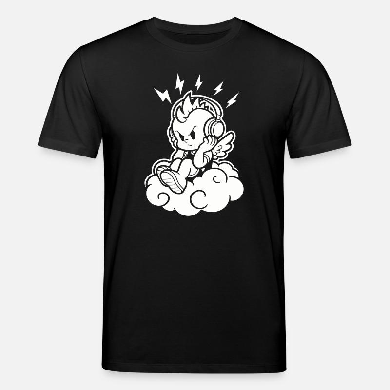 Punk Angel – Chérubin avec casque - T-shirt bio CREATOR Stanley/Stella Unisexe - noir