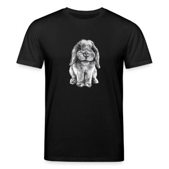 Widder Kaninchen - Stanley/Stella Unisex Bio-T-Shirt CREATOR  - Schwarz - Vorne - Alina (178cm) & Michal (187cm)