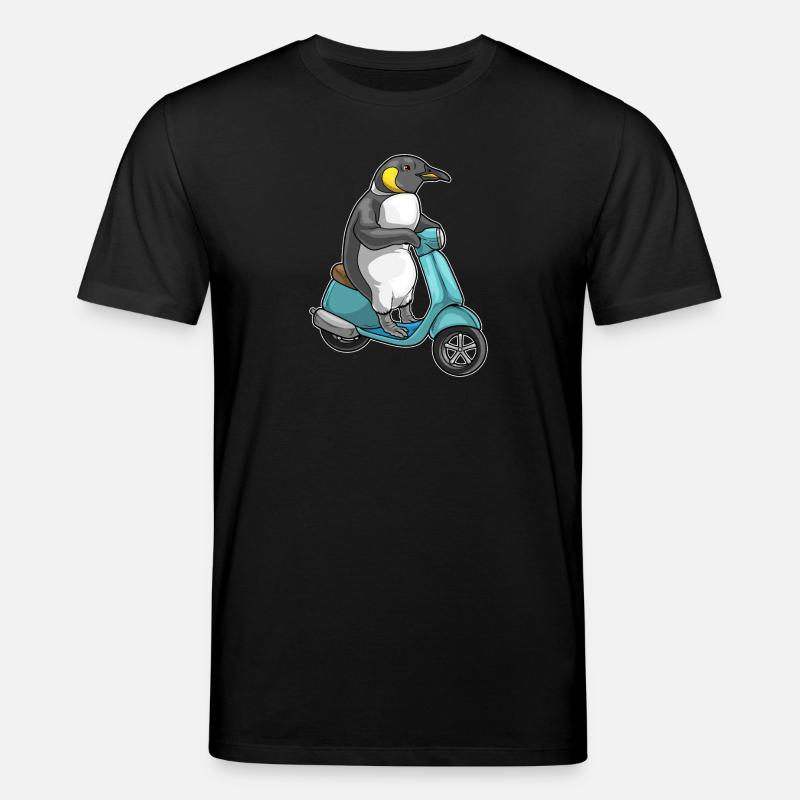 Pinguin Motorroller - Stanley/Stella Unisex Bio-T-Shirt CREATOR  - Schwarz