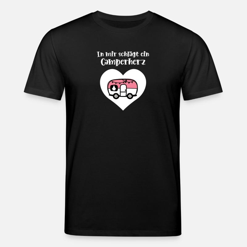 Camping mit Herz Campingfreunde Campingfans - Stanley/Stella Unisex Bio-T-Shirt CREATOR  - Schwarz