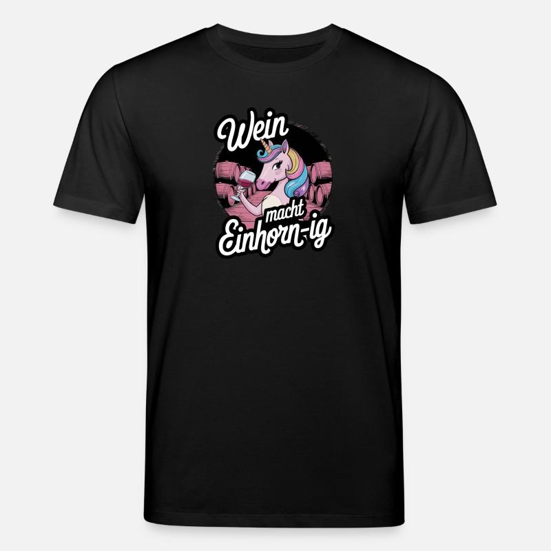Wein macht Einhorn-ig - Stanley/Stella Unisex Bio-T-Shirt CREATOR  - Schwarz